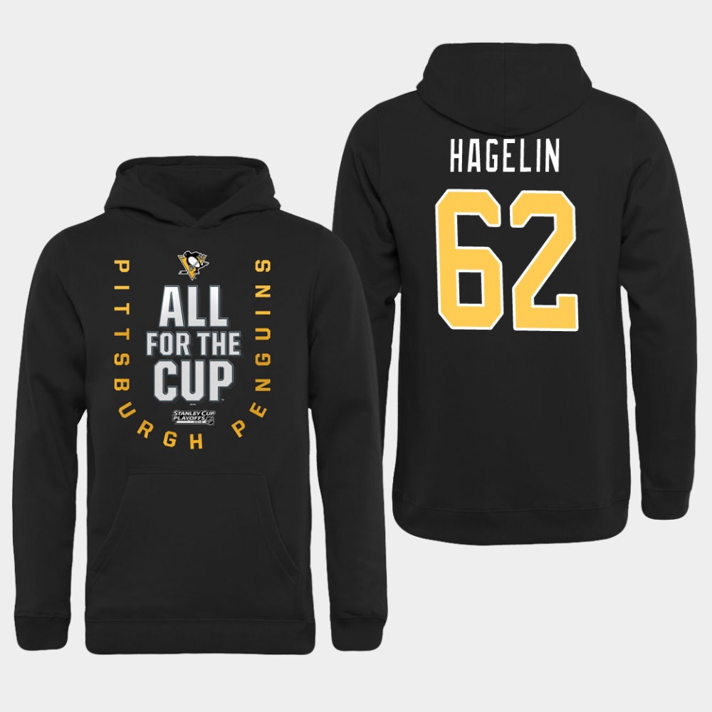 Men NHL Pittsburgh Penguins #62 Hagelin black All for the Cup Hoodie->pittsburgh penguins->NHL Jersey